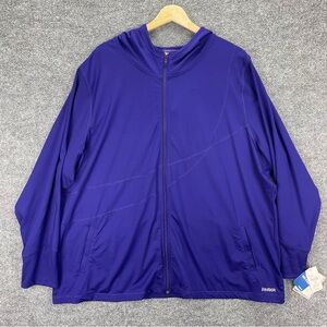 Reebok Hoodie Jacket Women’s Plus Sz 26/28 Purple Full Zip Play Dry Stretch NWT